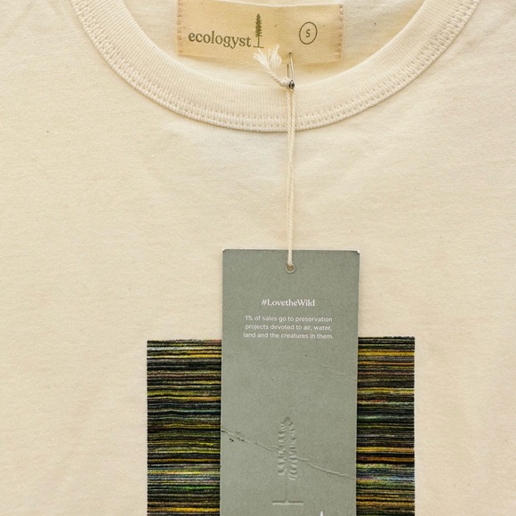 Ecologyst 100%Organic Cotton unisex Cream and Black Short Sleeve Tee #A - Picture 3 of 7